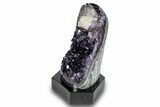 Sparkly Amethyst & Calcite Cluster With Wood Base - Uruguay #275620-1